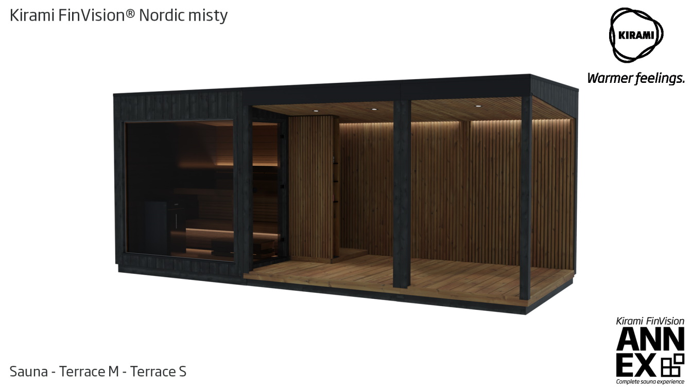  Kirami FinVision® -sauna Nordic misty, terrace M - terrace S (70%)