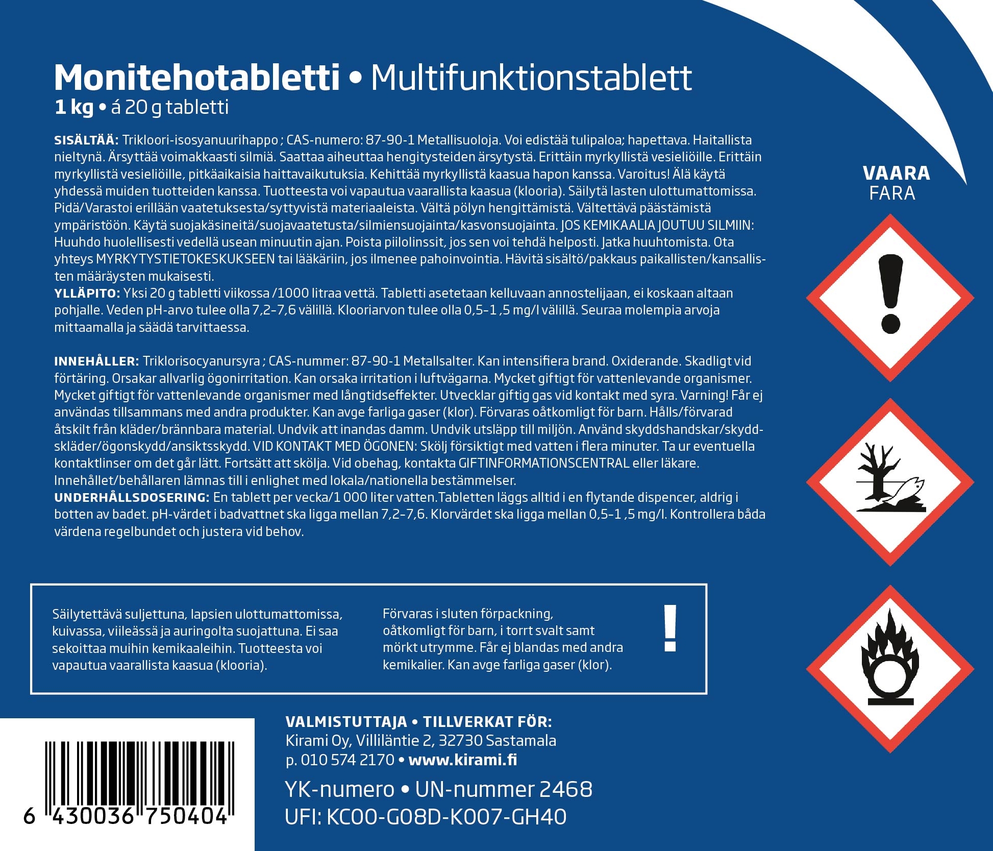 Multifunktionstablett etiket