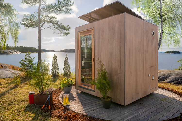 Kirami FinVision® -sauna Zero M - Brun nyanserad kakel