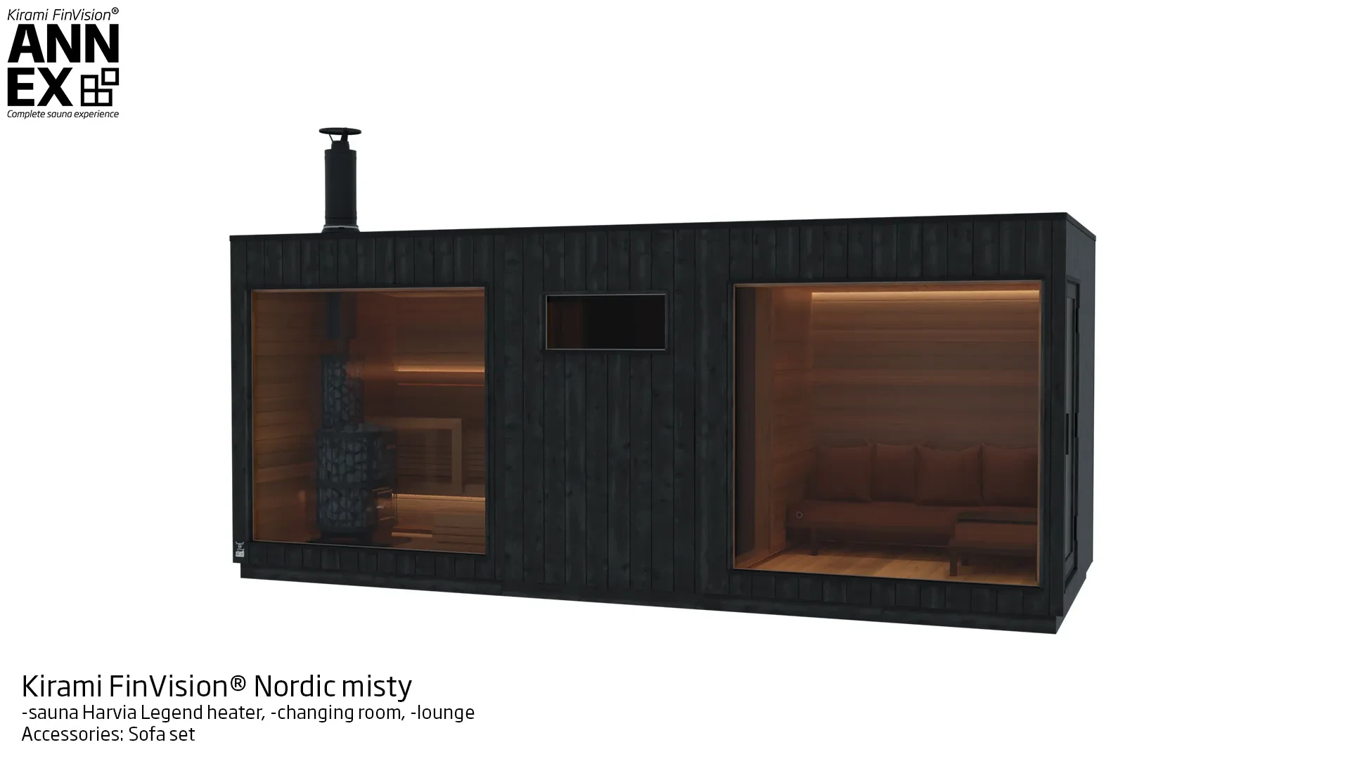 Kirami FinVision® -sauna, -changing room, -lounge Misty | Kirami FinVision ®Annex