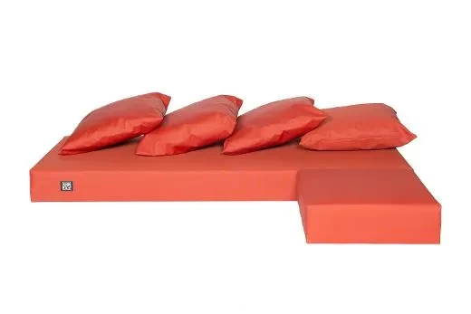 Sofa set cushions (incl. sofa, ottoman and 4 x pillows), orange