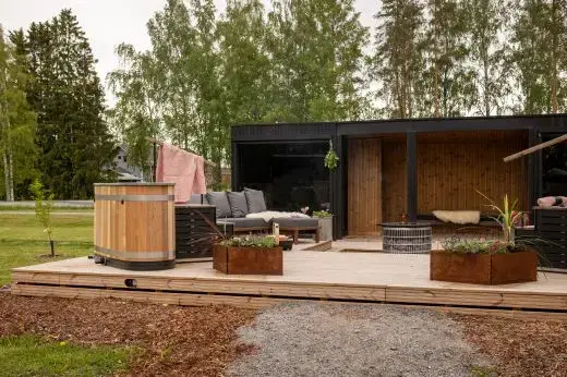 Kirami FinVision® -sauna M Misty, Harvia Virta Combi 10.8 kW - outdoor sauna
